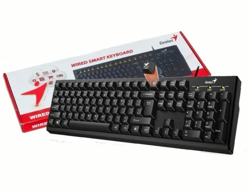 Combo Teclado Y Mouse Genius Usb Español Letra Ñ Alambrico Negro Negro
