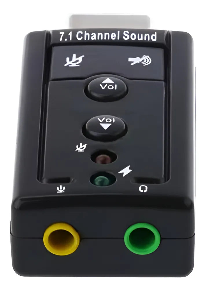 Tarjeta De Sonido Externa Usb 7.1 Adaptador Audio Microfono Color Negro