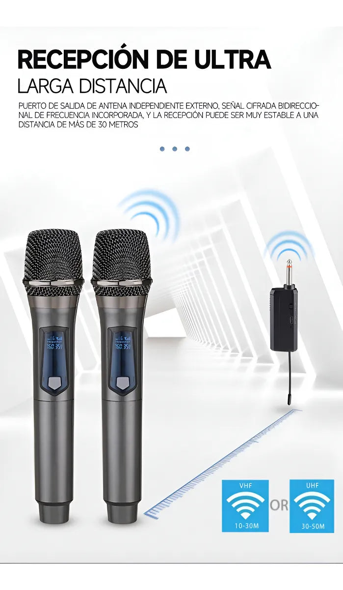 Microfono Gc W1 Dinamico Mano 1 Inalambrico Uhf Con Receptor