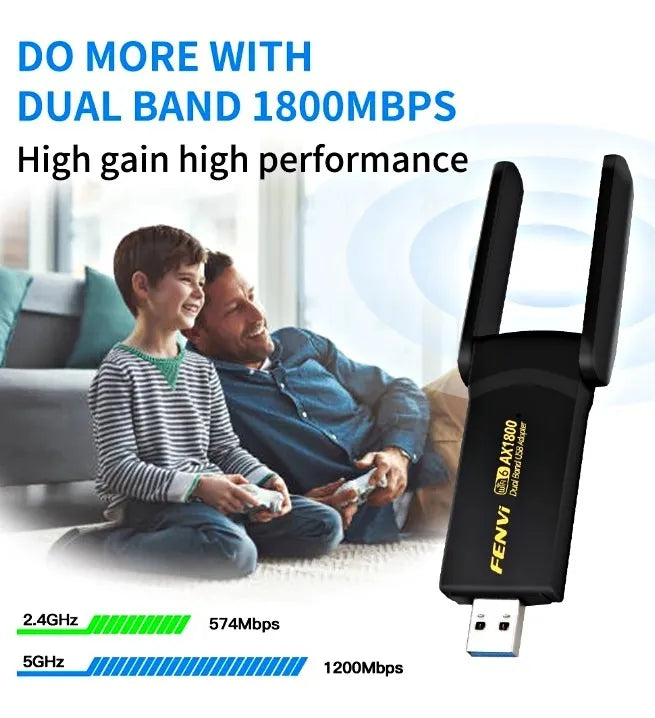 Fenvi Adaptador Usb 3.0 Wifi 6 Ax1800 - Antena Externa