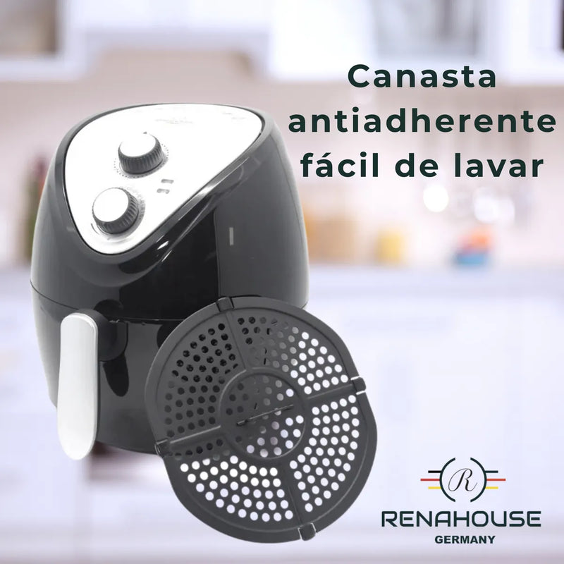 Air Fryer 4.5 L Negro 7 Modos Freidora Aire Hogar Renahouse