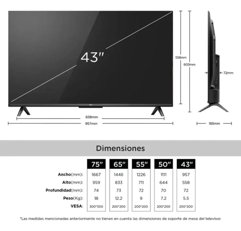 Tv Tcl 43 Pulgadas 109 Cm 43v6c 4k-uhd Smart Tv Google
