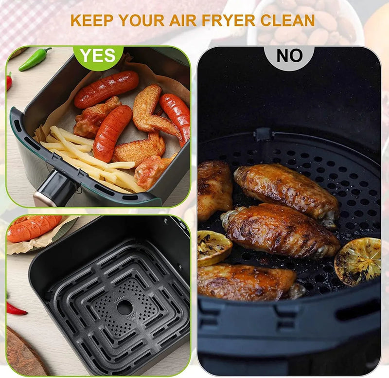 Mt&l Air Fryer - Revestimiento De Papel Cuadrado De...