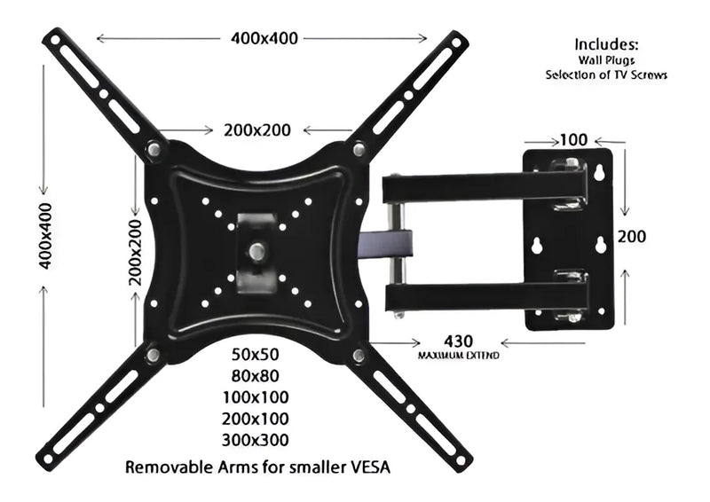 Soporte Tv Monitor Pared Brazo Móvil Brazo 14 A 55 Pulgadas