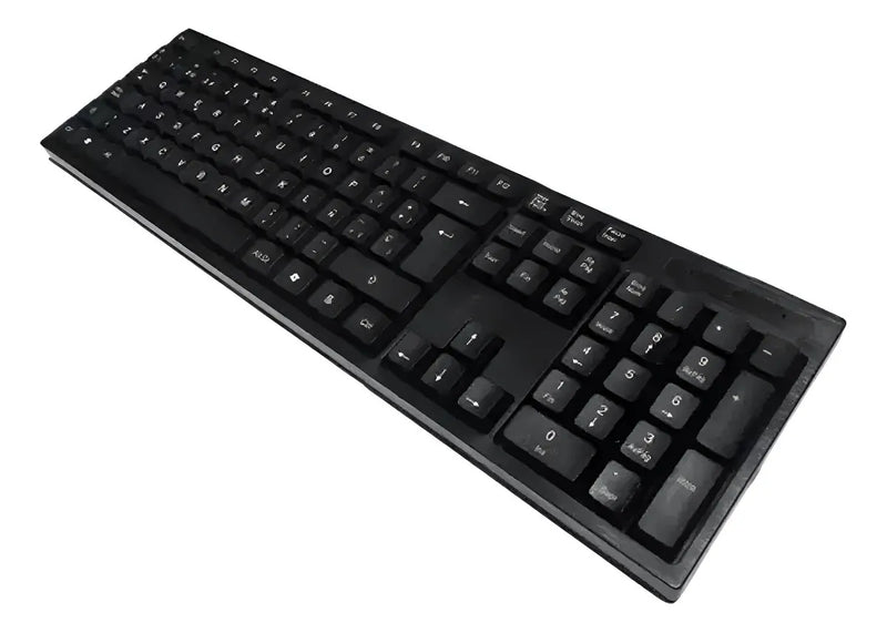 Combo Teclado En Español + Mouse Optico De Cable Usb Seisa Mouse Negro Teclado Negro