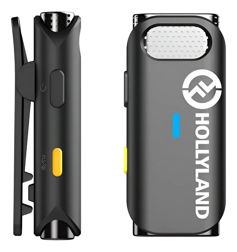 Micrófono inalámbrico Hollyland Lark M1 de doble solapa para teléfonos inteligentes de color negro
