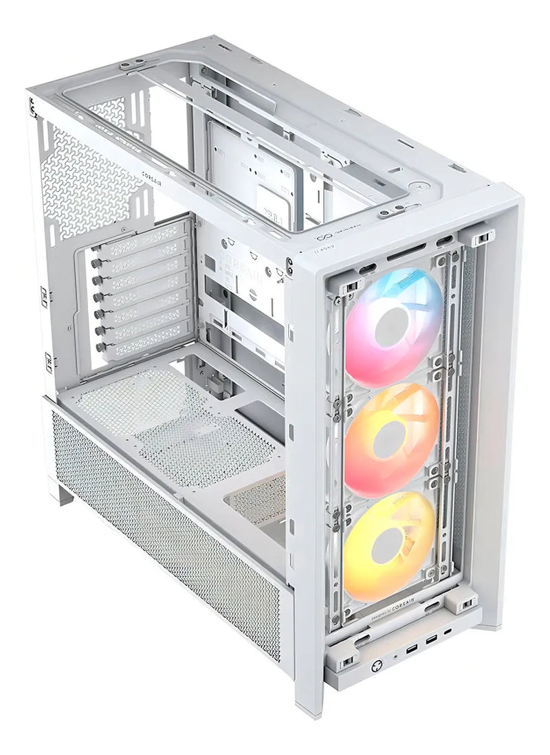 Gabinete Corsair Frame 4000d Rs Vidrio Fan Argb X3 Blanco
