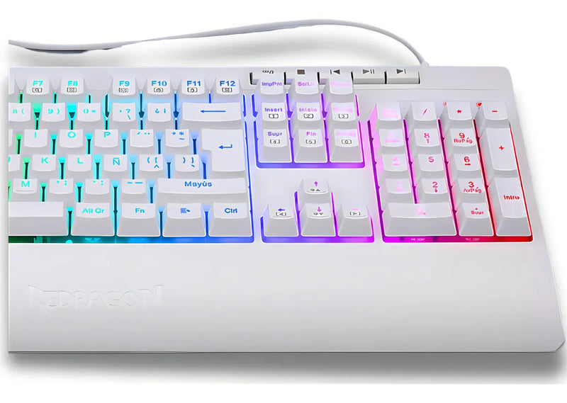 Teclado Redragon Shiva White K512w-rgb-1-sp Español