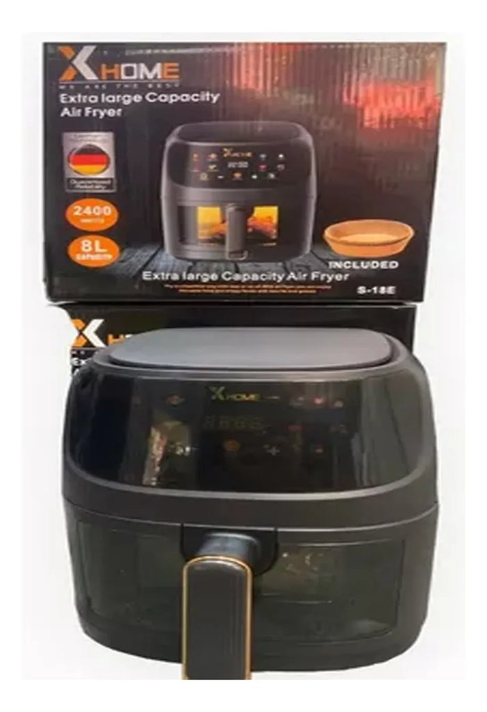 Freidora De Aire 8 Litros Sin Aceite Extra Grande Air Fryer Negro