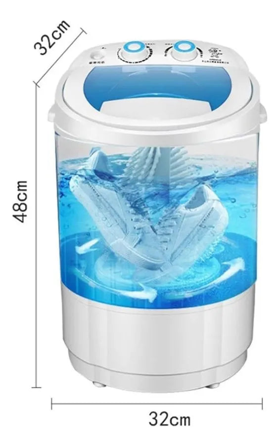 Mini Lavadora Portátil, Semiautomática Azul Claro