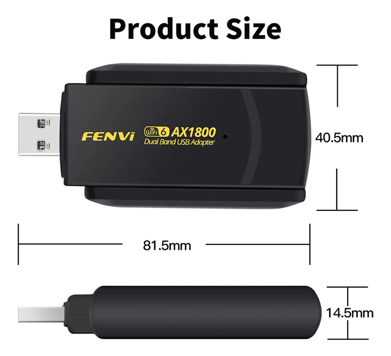 Adaptador Wifi 6 Fenvi Fu-ax1800 Doble Banda 2,4 Y 5ghz 1200