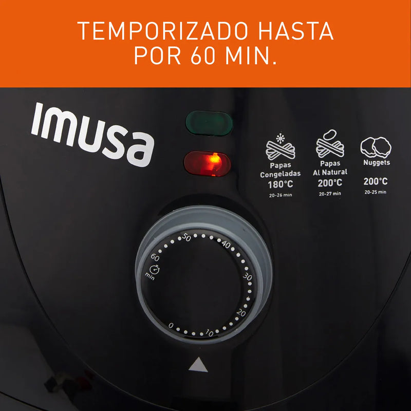 Freidora De Aire Imusa Air Fryer Esencial 3,2 Litros Negro