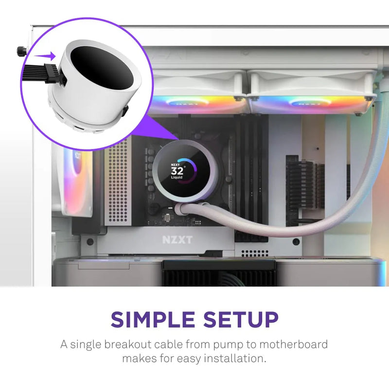 Enfriador De Líquido Nzxt Rl-kr240-w1 Enfriador De Líquido R