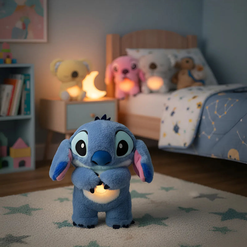 Peluche Respira Ansiedad Bebe Regalo Luz Y Sonido Recargable Azul