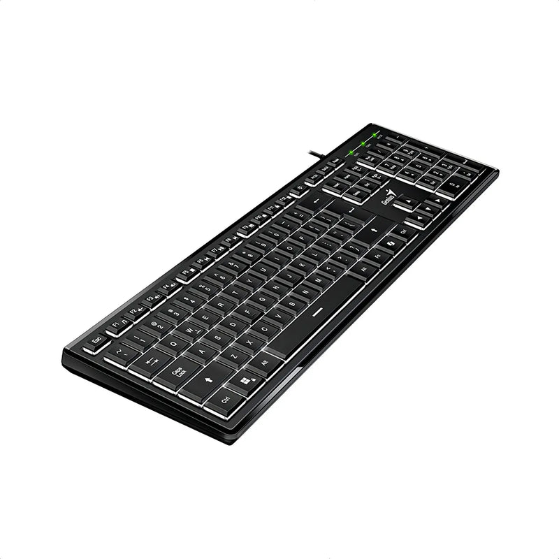 Teclado Con Cable Genius Slimstar 820 Iluminado Usb Teclado Negro Idioma Español España