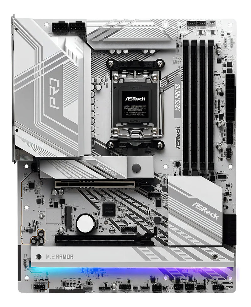 Placa base Asrock Pro Rs X870 Amd Socket Am5 Atx, color blanco