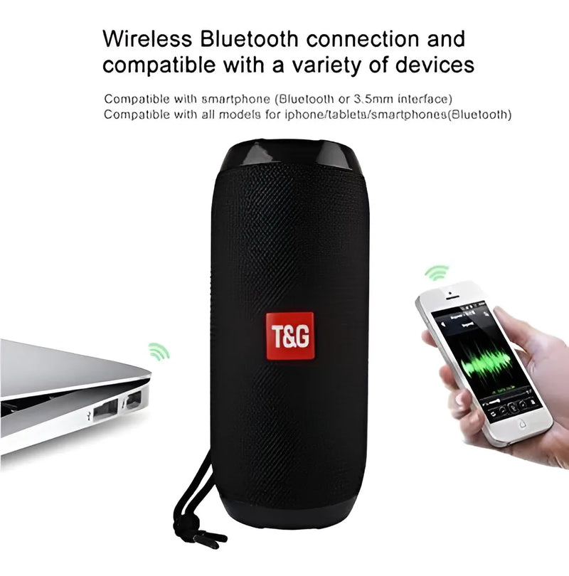 Altavoz Bluetooth Portátil Tg117 (negro) Impermeable Por R. Color Negro