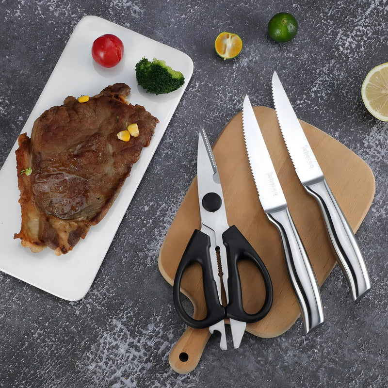 Juego Cuchillos Cocina Set 15 Piezas Acero Quirúrgico Base De Madera Modernos Premium