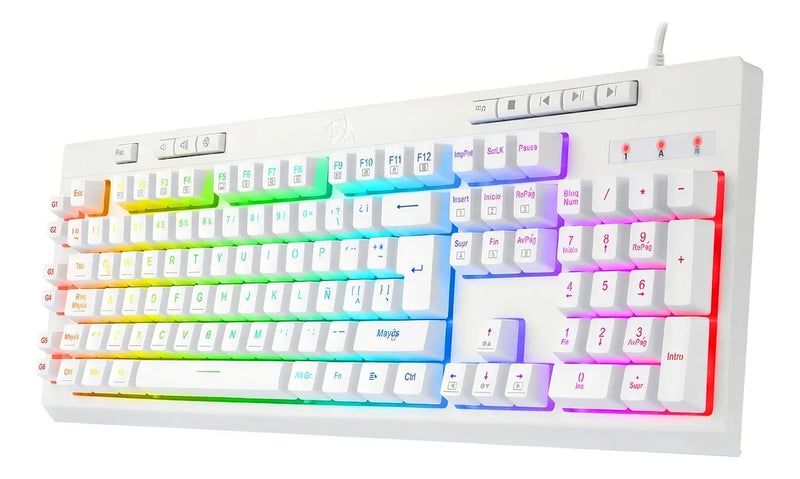 Teclado Gamer Membrana Redragon Shiva White K512w-rgb