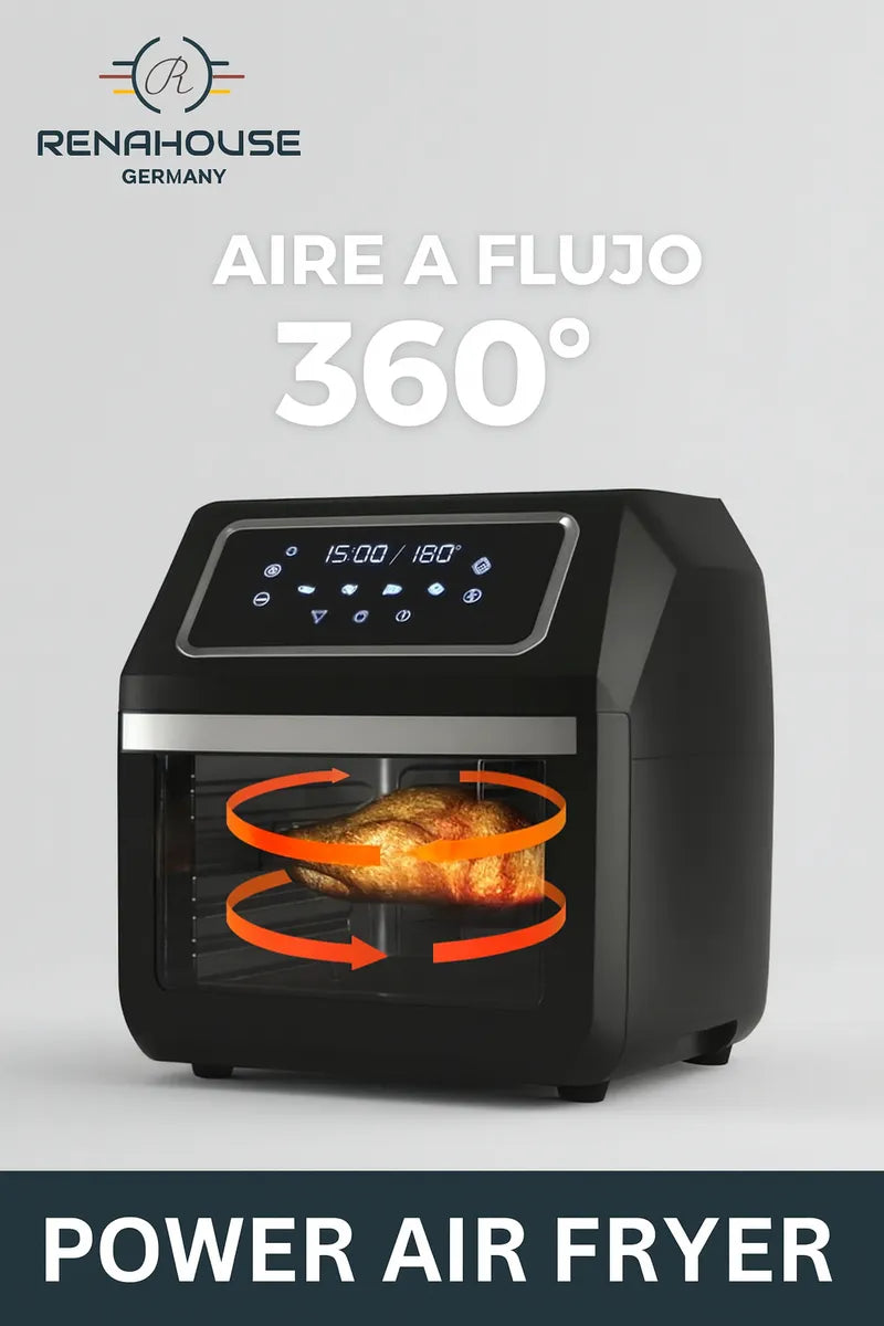 Freidora Aire Renahouse Horno Mesa Air Fryer 12 Litros Negro