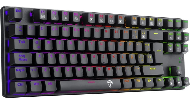 Teclado T-Dagger Bora QWERTY T-Dagger Red español color negro con luz RGB