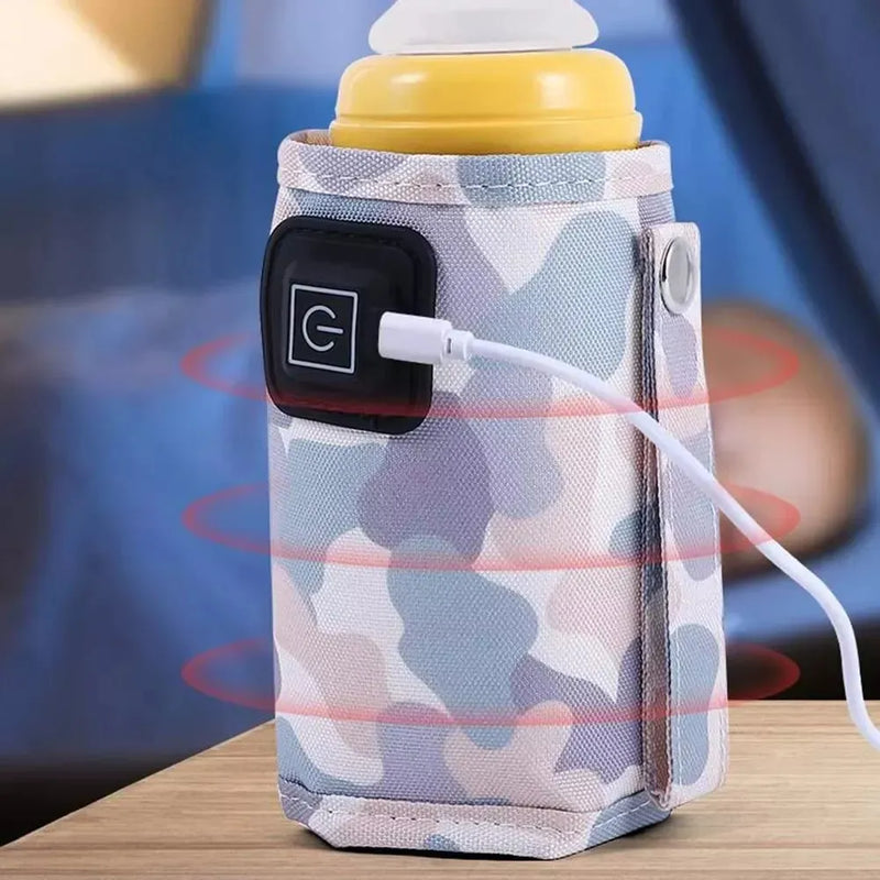 Calentador De Biberón/tetero Para Bebe Portatil Usb Viajero Camuflado Azul Claro