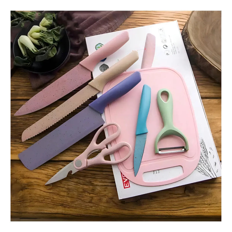 Set De Cuchillos Colores Pastel X6 Piezas Color Tonos pasteles