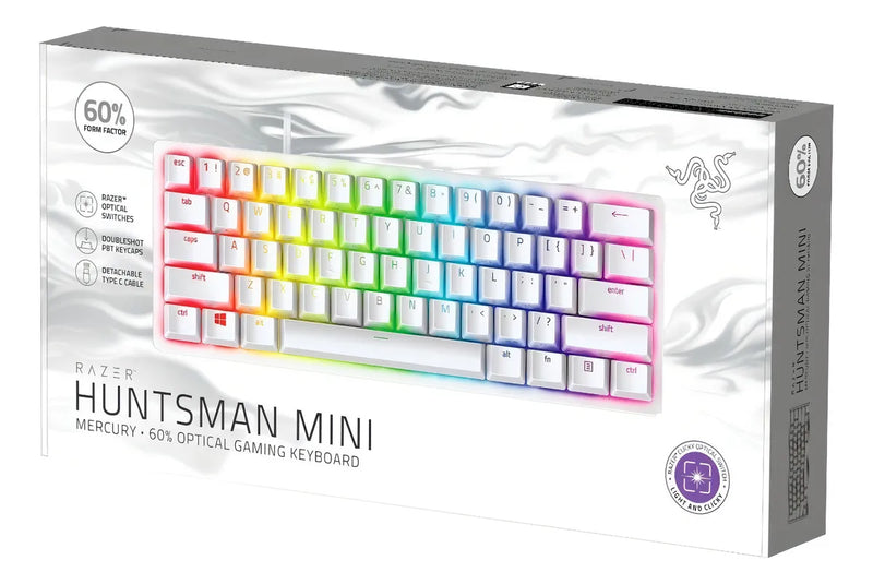 Teclado Razer QWERTY Razer Purple inglés US color mercury con luz RGB