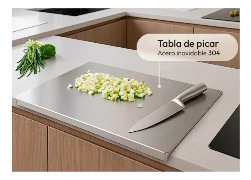 Tabla De Picar Alimentos Grande En Acero Inoxidable 304 2025 Grande Con Pestaña