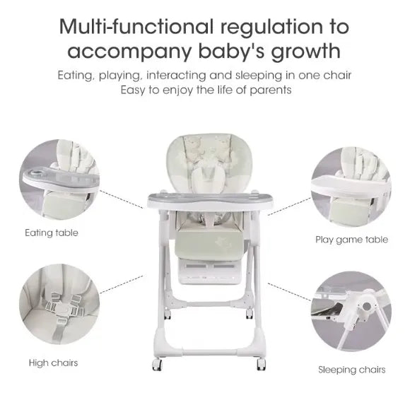 Silla Comedor Kidshop Doble Bandeja Plegable Dinosaurio