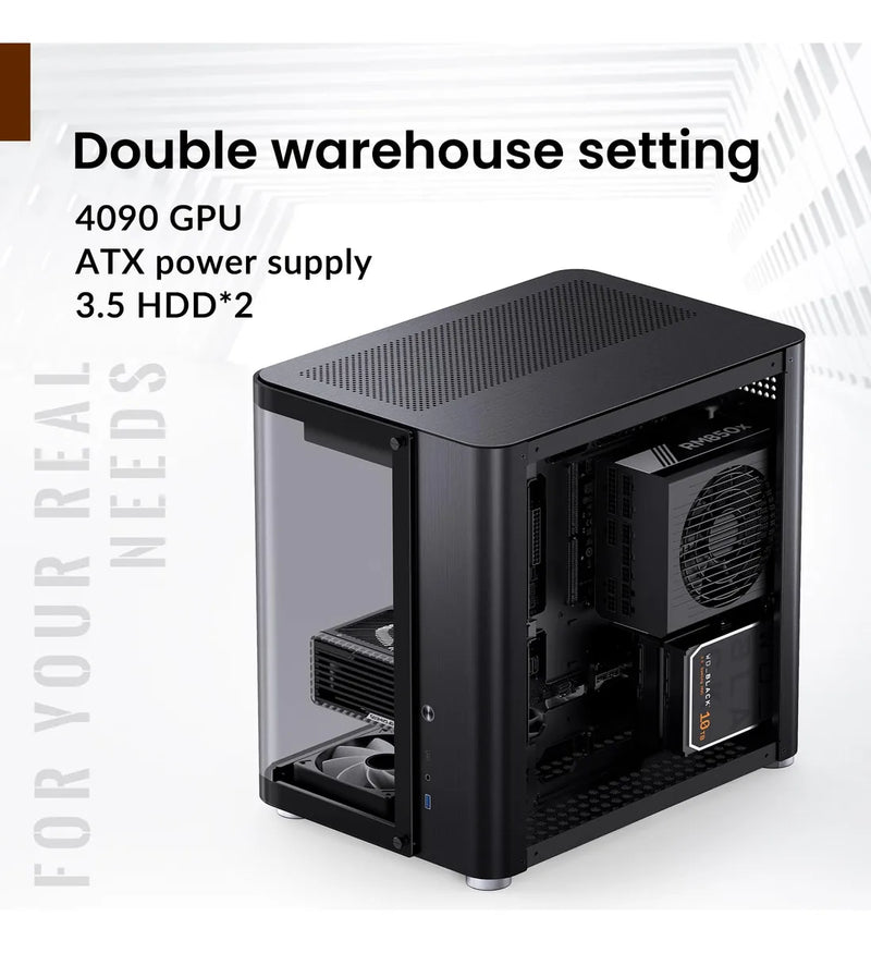 Jonsbo Tk-2 Negro Atx Mid-tower Pc Case, Diseno De Vidrio Hi