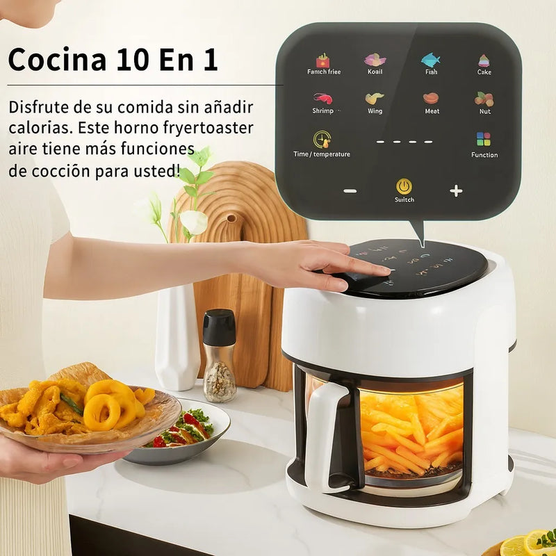 Freidora De Aire Digital 8 Litros Schaffhuasen 1500w Blanca Blanco
