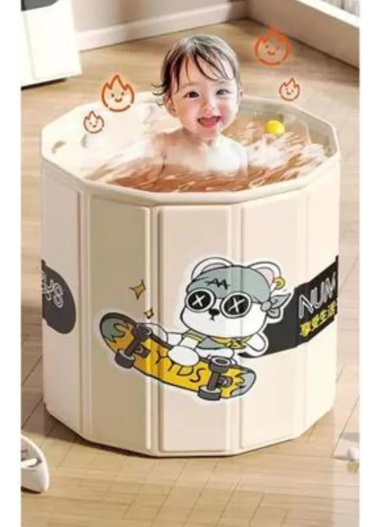 Bañera Tina Piscina Plegable Termico Para Bebes Beige Lisa