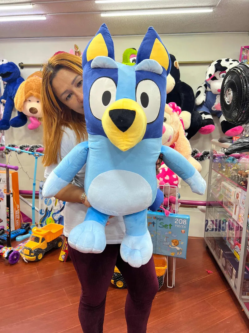 Bluey Peluche Gigante De 80cm Más 3 Globos Perfumadito Azul Marino