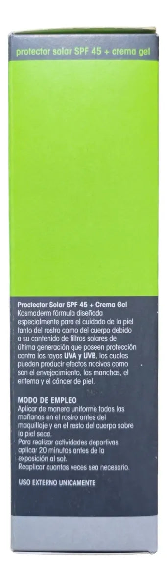 Protector Solar Spf 45 - Crema Gel - 100g Kosmaderm
