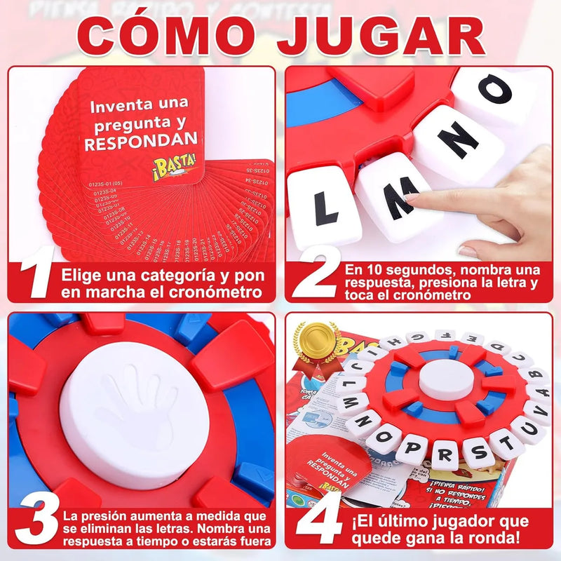 Juego De Mesa Basta Español Niños Stop Agilidad Palabras
