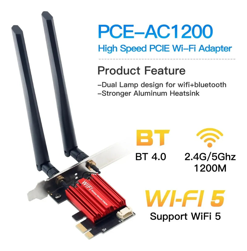 Tarjeta Wifi Bluetooth Pci Express Placa Red Doble Banda 5g