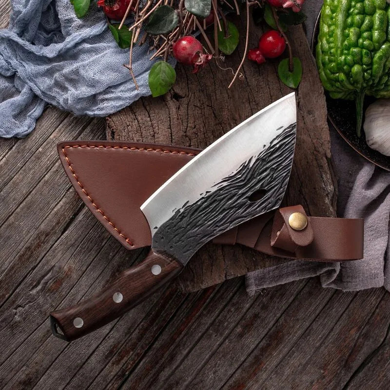 Cuchillo Vikingo Acero Profesional Carnicero Hacha Mod: Z02 Silver
