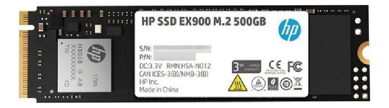 Unidad De Estado Solido Hp 500gb M2 Pcie 3x4 Ex900 Negro