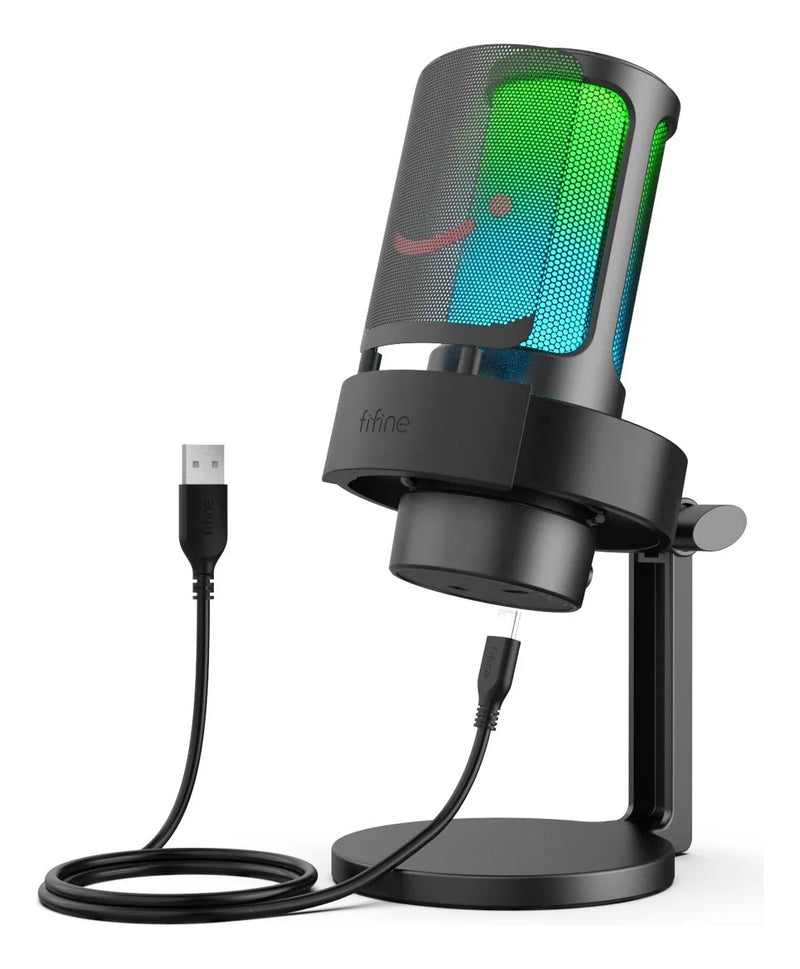 Micrófono dinámico Fifine A8 Gamer modelo color negro