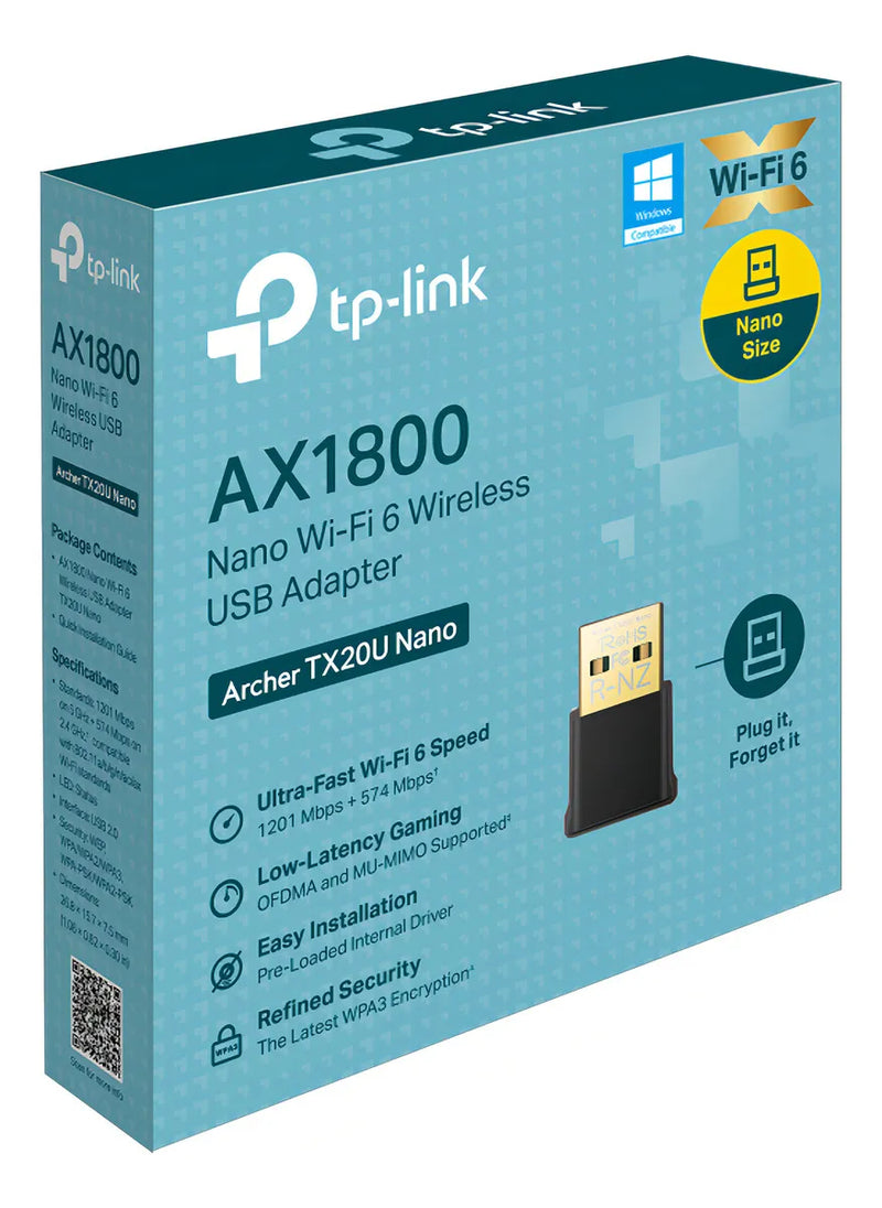 Adaptador Usb Tp-link Tx20u Nano Inalámbrico Ax1800 Wifi