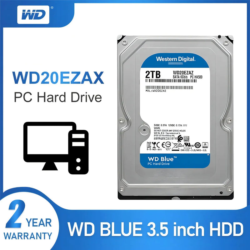 Disco duro interno Western Digital WD20EZAZ 2TB azul