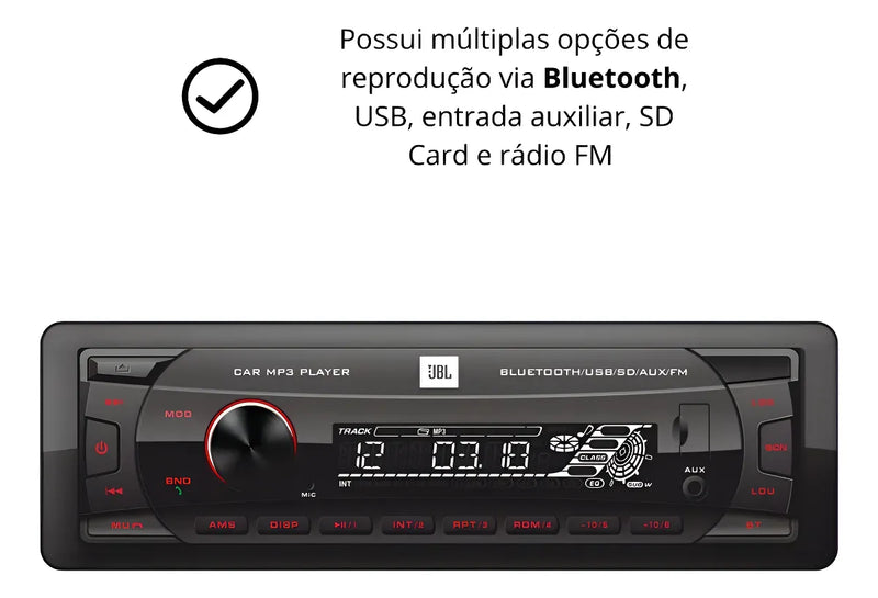 Jbl Celebrity100 Mp3, USB, Bluetooth, tarjeta SD, FM, sonido de coche
