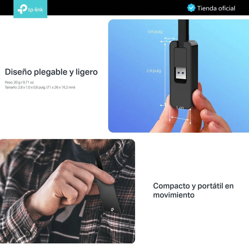 Tp-link, Adaptador De Red Usb 3.0 A Ethernet Gigabit, Ue306