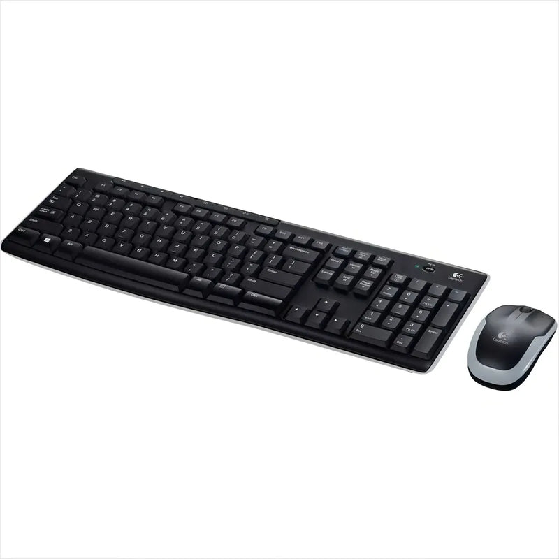 Combo Inalámbrico Logitech Mk270 + Alfombrilla Xl (80x30cm) Mouse Negro Teclado Negro