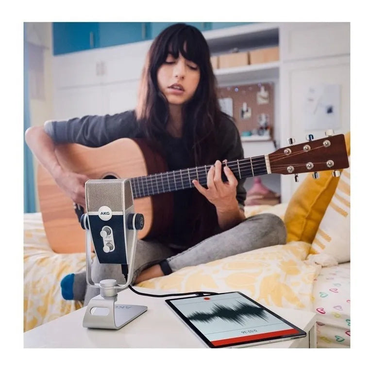 Micrófono AKG Lyra Condensador Estéreo color azul/plataS