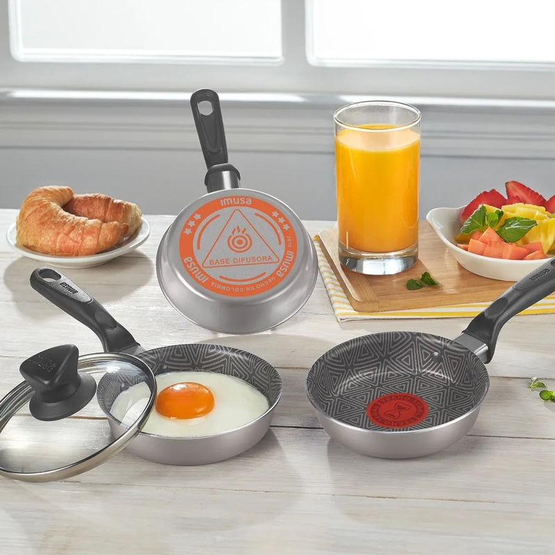Cacerola Para Huevos 12cm Con Tapa Imusa Talent 5861029284 Gris Y Azul