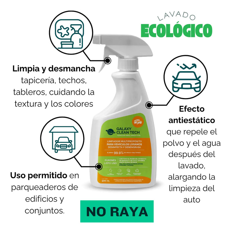 Lavado En Seco Automotriz Biodegradable Galaxy Clean 500ml