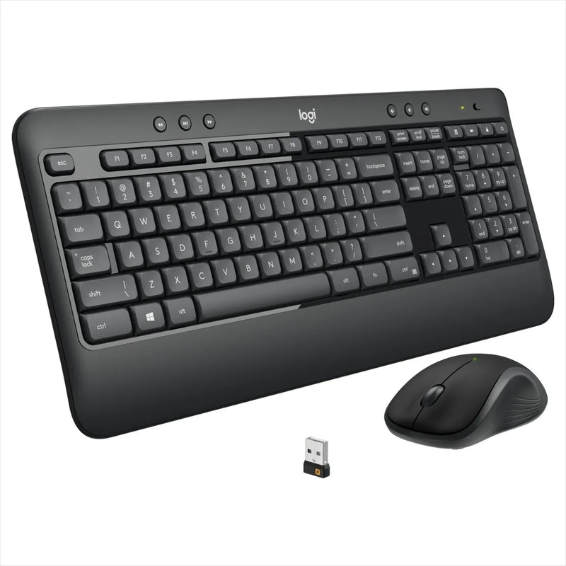 Kit de teclado y mouse inalámbrico Logitech MK540 Español de color negro