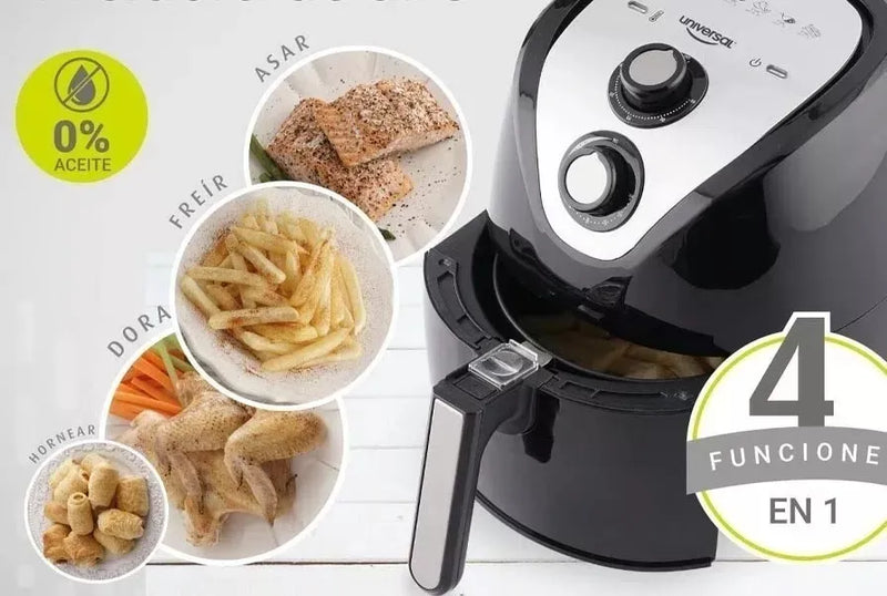 Olla Freidora De Aire Universal 3.2l Air Fryer Negro
